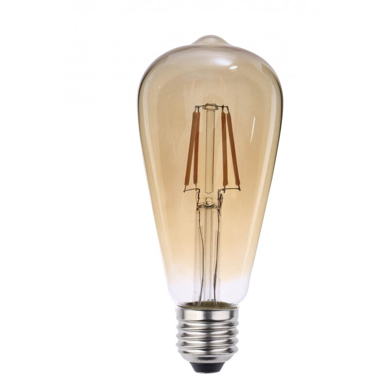 Lamp. Filamento de Led E27 4W/Bi-Volt - Pera ST64 Ambar (0326000) - BLUMENAU