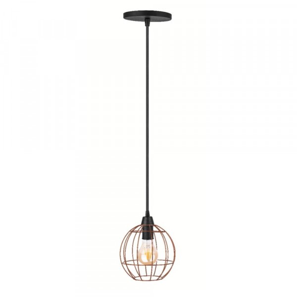 Pendente Luminaria Aramado Retro Bola Cobre Regulavel