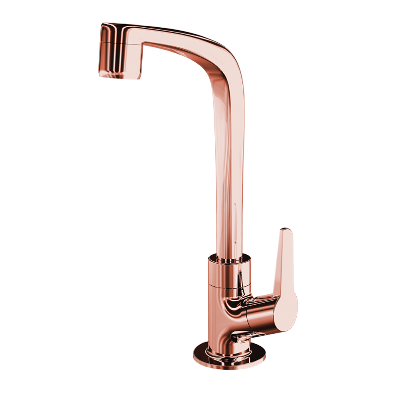 TORNEIRA LAVATÓRIO DE MESA BICA ALTA FLATT - ROSE GOLD - 1195 F71 - LORENZETTI