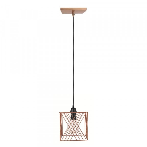 Pendente Luminaria Quadrado Aramado Apia Cobre