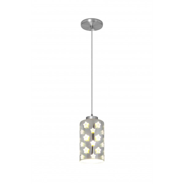 PENDENTE 3D CROMADO LOS ANGELES 1 LAMP // PD-1096/1-CR-KINLIGHT