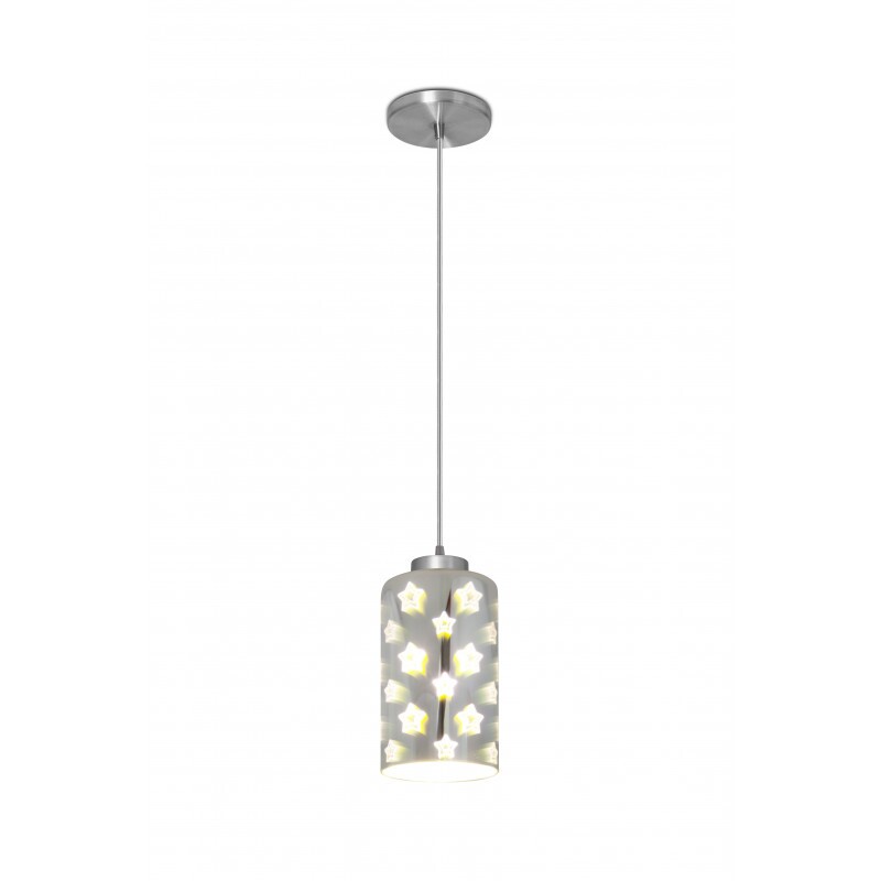 PENDENTE 3D CROMADO LOS ANGELES 1 LAMP // PD-1096/1-CR-KINLIGHT